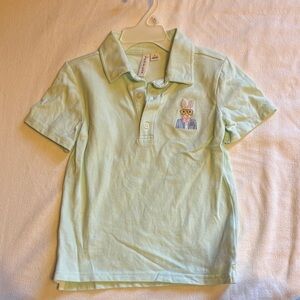 Janie and Jack Light Mint Polo with Bunny Patch